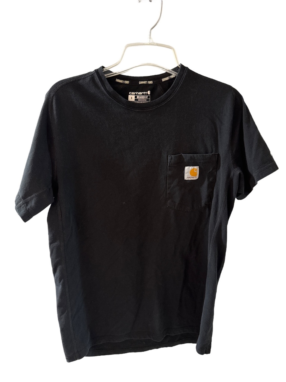 Carhartt Black Short-Sleeve Pocket Tee with Logo Patch